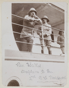 Rev. Walker, Chaplain to 2nd South Wales Borderers, on the ss 'Shuntien', Tianjin