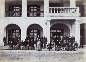 The newly opened Foochow Club, and members, Fuzhou, 1870