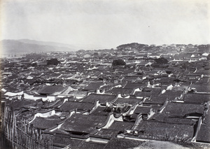 Fuzhou - Chinese city in foreground and foreign settlement in the distance