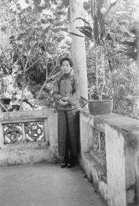 A woman with garden plants