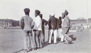Sikh men at the Public Recreation Ground, Shanghai