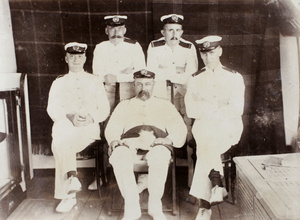 Officers of the Customs revenue cruiser 'Kaipan', at Hoihow, 1898