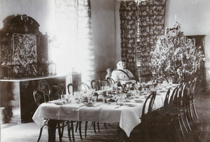Commissioner's Dining Room, Lappa Island, near Macau, Christmas 1908