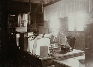 Hedgeland in his office, Nanning