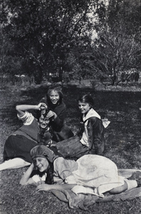 Gladys Gundry on a school picnic at Jessfield Park, Shanghai