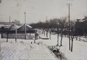 View from Tom Hutchinson's window of winter snow, 35 Tongshan Road, Hongkou, Shanghai, February 1919