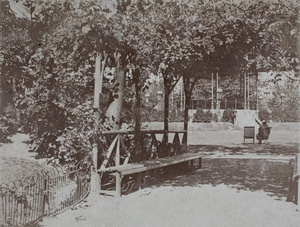 Band stand, park benches and arbour in the Public Garden, Shanghai