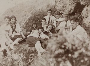 Maggie, Bill and Harry Hutchinson, with Mabel Parker, John Henderson, John Piry and other friends on a day trip to Kunshan