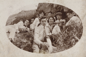 Maggie, Bill and Harry Hutchinson, with John Henderson, Mabel Parker, John Piry and other friends on a day trip to Kunshan