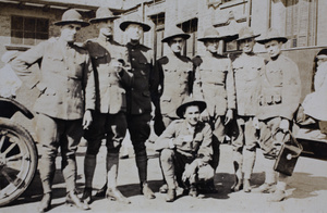 Group of American Company Shanghai Volunteer Corps billeted at the Mixed Court building, Zhejiang Road, Shanghai, October 1924