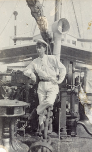 F. Dickie in uniform on deck