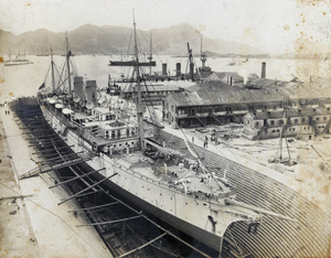 'Empress of India' in dry dock, Hong Kong, c.1901