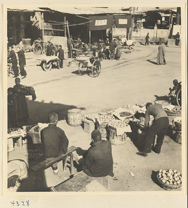 Produce market on city street in Baoding