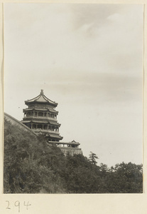 Detail of Fo xiang ge showing the tower