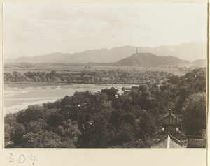 Kunming Lake, West Dike, and Yuquan Hill with pagoda seen from Wanshou Hill