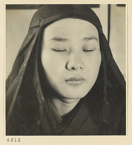 Buddhist nun meditating