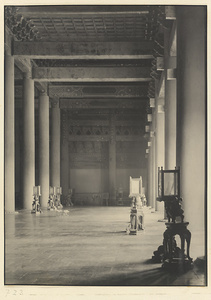 Interior view of a hall at Tai miao looking towards the east wall