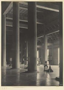 Interior view of a hall at Tai miao showing southeast corner