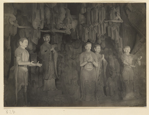 Interior of Guanyin dian showing Luohan Mountain or Ji lao shi jie
