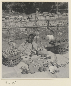 Produce vendor displaying his wares
