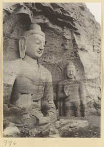 View of Cave 20 at Yun'gang showing giant Buddha