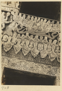 Detail of Cave 10 at Yun'gang showing Buddhist reliefs on the north wall of the front chamber