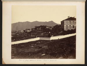 Portion of foreign settlement, Foochow. Graves in foreground