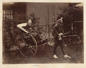Japanese woman in rickshaw