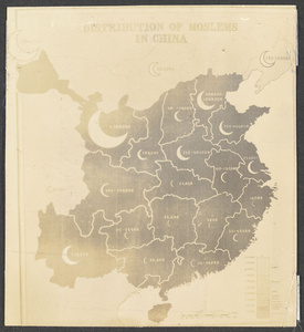 Chart showing distribution of Moslems in China