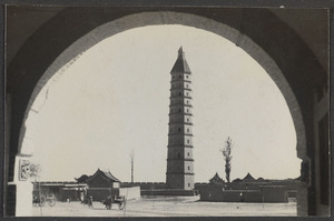 Ningsia City.  The Ch'eng T'ien Sz monast[e]ry & pagoda inside city.