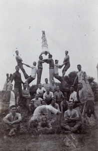 Acrobatic display by Somerset Light Infantry soldiers