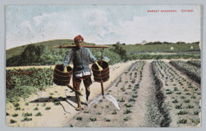 Watering a field with pails on a yoke