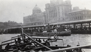 Ferry boats, water taxis, and passengers, Customs Jetty, Shanghai Bund