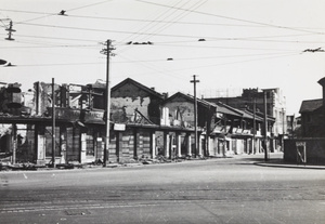War damage, at Broadway Road and Wayside Road, Shanghai, 1937