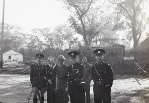 Major-General Alexander Tefler-Smollett with British officials, soldiers and Shanghai Municipal Police, 1937