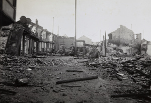 War damage at East Yuhang Road and Singkeipang Road, Shanghai, 1937