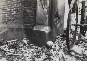 Burnt remains of corpses, Tungchow Road, Shanghai, October 1937