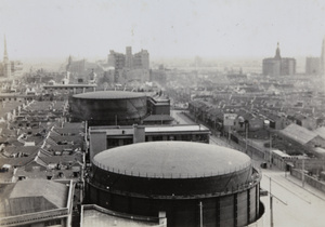 Gas holders and gas works, Yu Ya Ching Road, Shanghai, October 1937