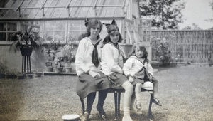 Olivia, Doreen and Barbara Symons, sailor-suited