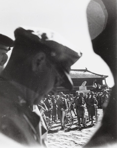 Nationalist Army brass band at Japanese surrender, Peking