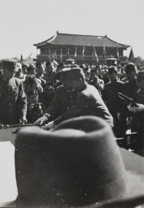 Japanese commanding officers surrendering their swords, Peking, 10 October 1945