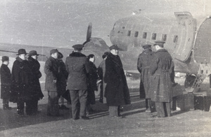 On the airfield before Stanfield's departure, Peking, 12 December 1945