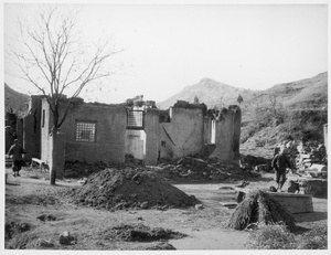 Ruins of a house the Lindsays lived in, at Zhongbaicha, in January 1944 after a Japanese offensive