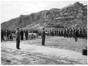 Ceremony to celebrate David Dean Barrett becoming a full colonel, Yan'an (延安)