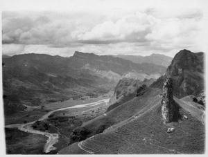 Mountains and a river in a valley, near Wutai, 1944