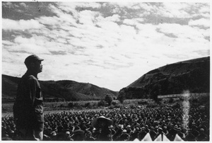 Ye Jianying (叶剑英) addressing the 718th regiment,  August 1944