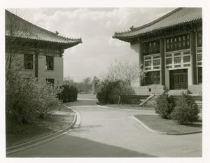 Two buildings and an huabiao (华表) at Yenching University (燕京大學), Beijing (北京)