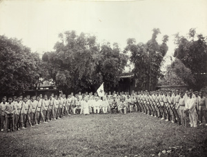 Army soldiers and officers, with hospital staff including Dr John Preston Maxwell