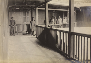 Patients on a veranda at the hospital, Yongchun
