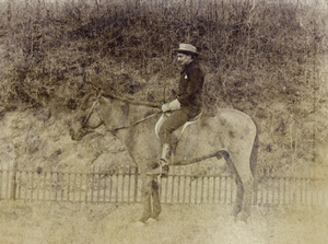 Henry Somerset Saunderson on a pony called ‘Black Sam’